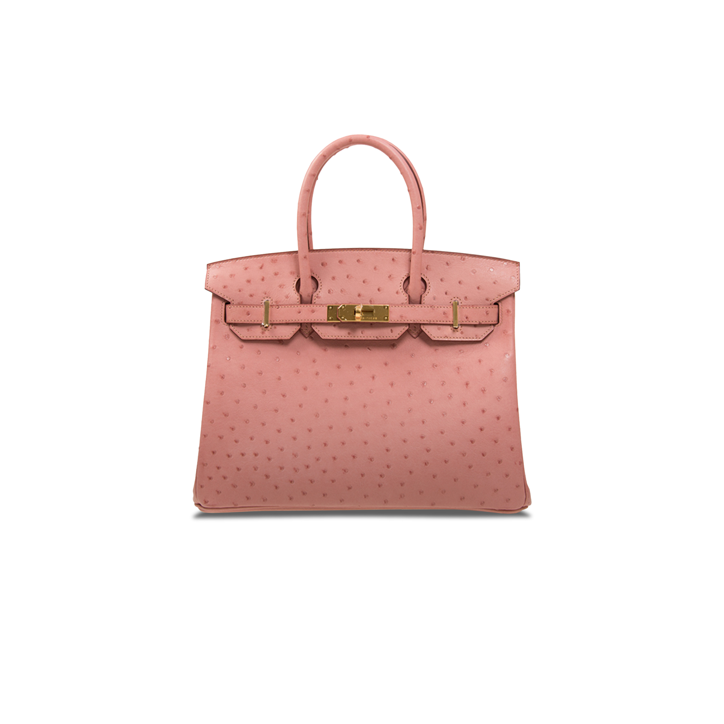 HERMÈS MASTER BIRKIN 30 OSTRICH LEATHER CERAMIC PINK GOLD BUCKLE H041933CK72 (30*22*16cm)